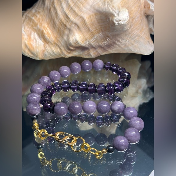 ALEXANDRITE + LAVENDERS CHALCEDONY NECKLACE - Picture 5 of 16